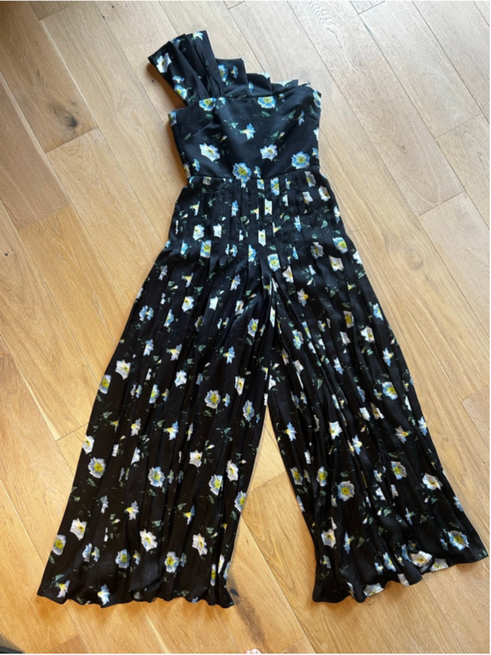 Flor et al One Shoulder Floral Jumpsuit Palazzo Pants Formal Maxi - Picture 3 of 12